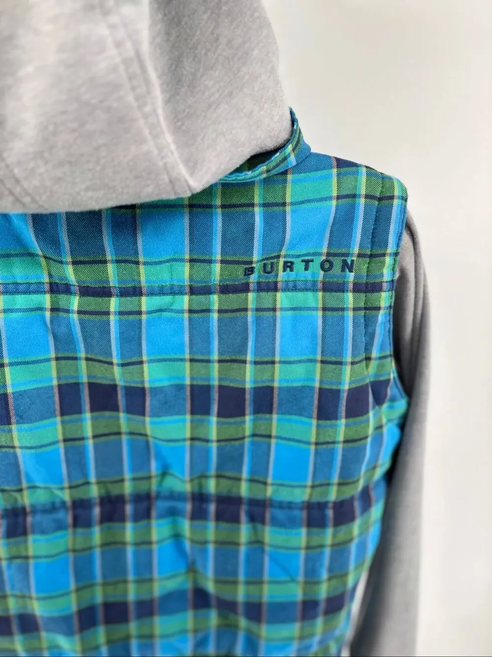 Burton Double Down Fleece Boys Plaid Jacket XL Hoodie